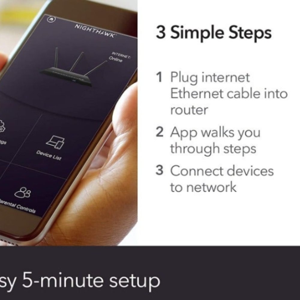 NETGEAR Nighthawk Smart Wi-Fi Router, R67, Black - Picture 2 of 3